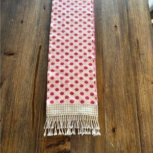 Polka Dot Pink and Cream Scarf